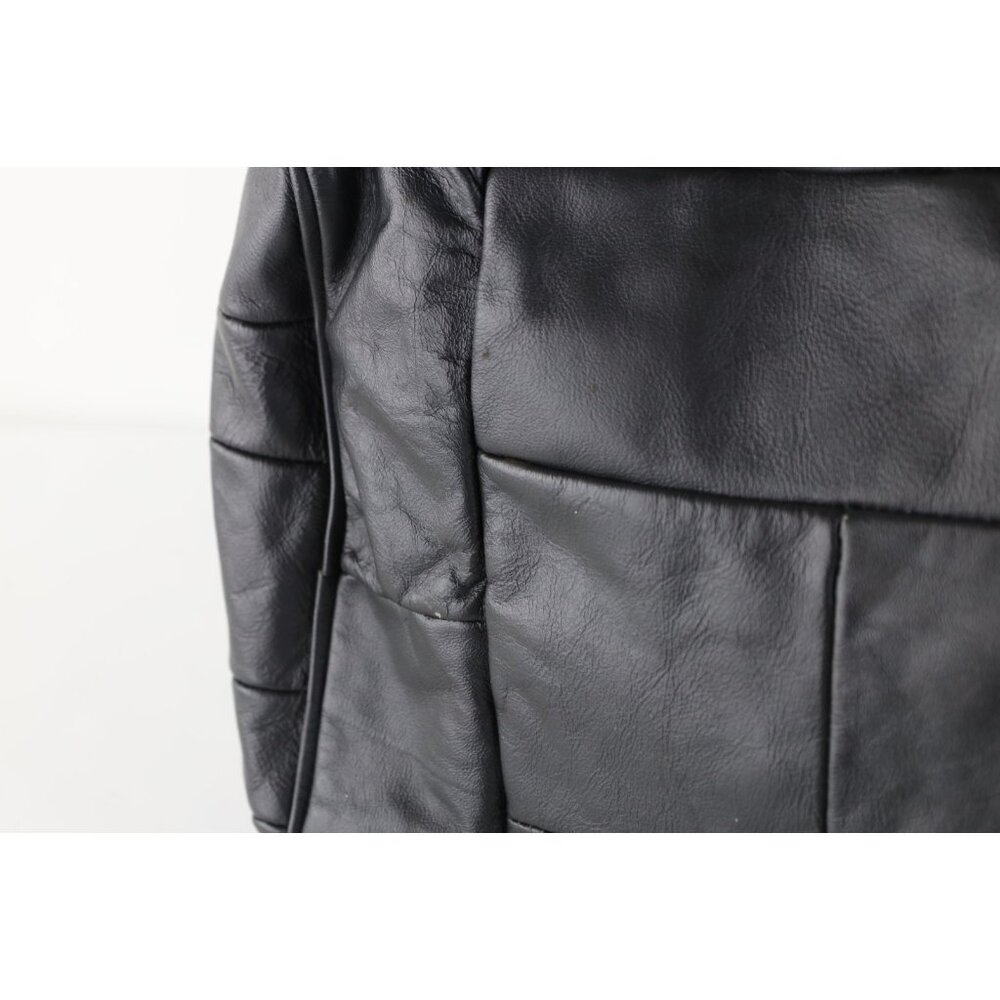 Vintage 90s Streetwear Distressed Soft Leather Duffel Bag Carry On Weekender - Picture 10 of 12